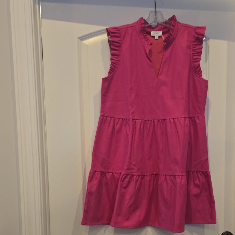 Mud Pie Pink Ruffle Sleeve Dress